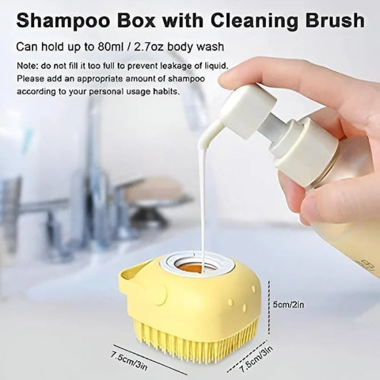 Soft Silicone Bath Brush with Hooks | Baby & Adult Body Scrubber | Random Color | With Box