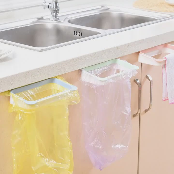Towel & Trash Bag Holder – Dual Function Kitchen Rack & Clip-On Waste Solution