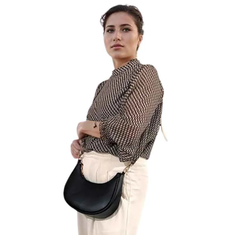 Black Luxury Fashion Hand Bag for Girls & Ladies | Stylish Shoulder & Crossbody Bag | Long Strap