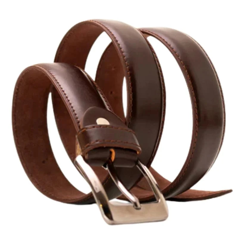 Dark Brown Pure Leather Belt | Premium Formal Wear Belt with Rugged Leather Interior & Elegant Metal Buckle