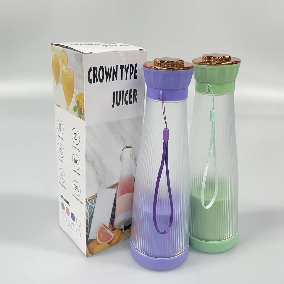 Crown Type Portable Blender & Juicer Cup - USB Rechargeable 400ml Mini Smoothie Maker
