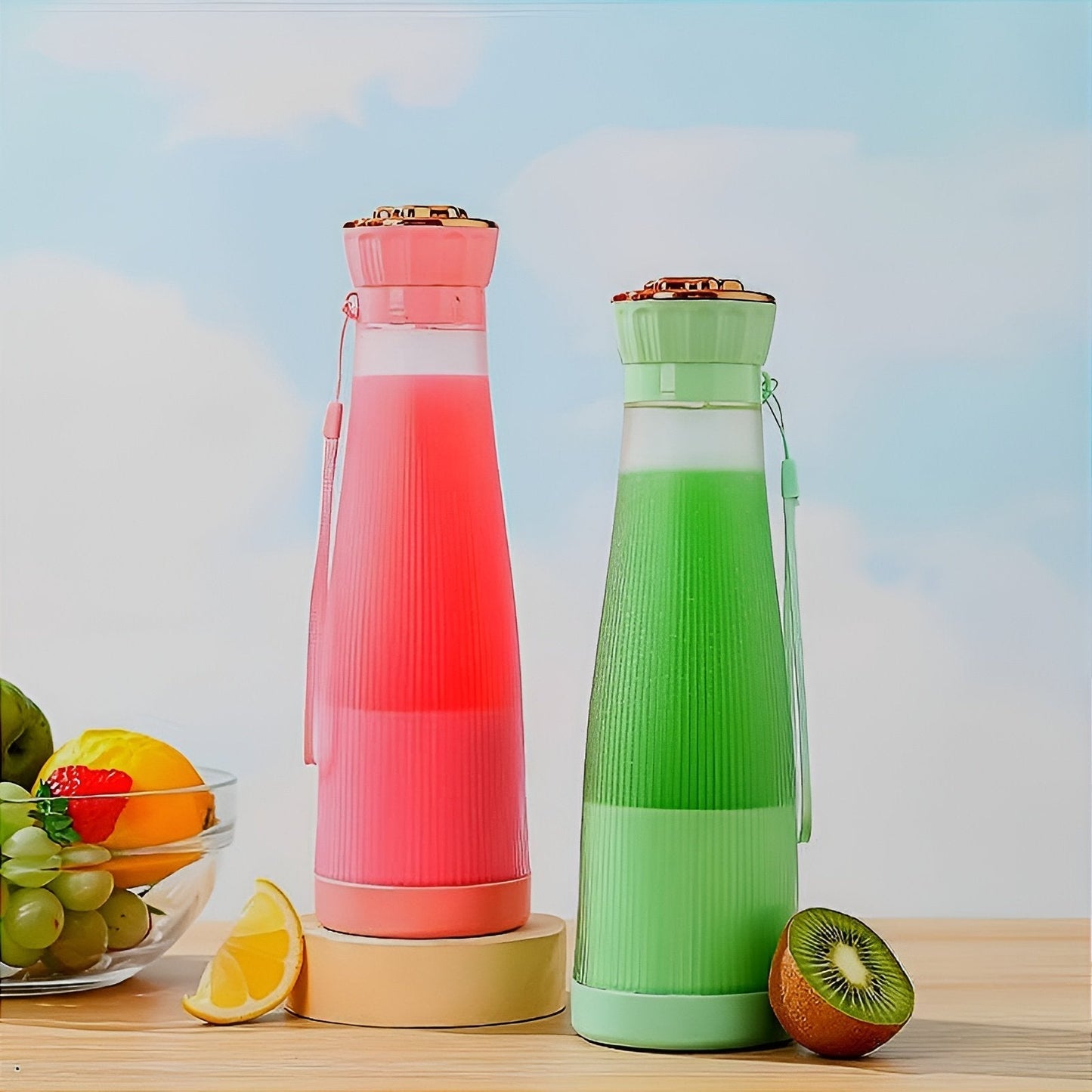 Crown Type Portable Blender & Juicer Cup - USB Rechargeable 400ml Mini Smoothie Maker