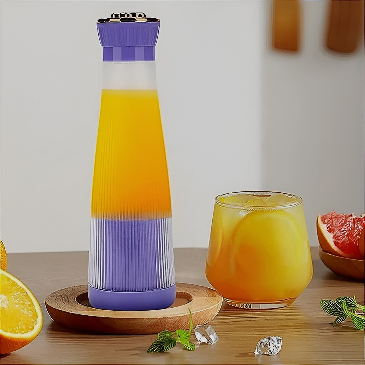 Crown Type Portable Blender & Juicer Cup - USB Rechargeable 400ml Mini Smoothie Maker
