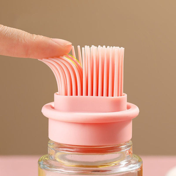 Portable Oil Bottle with Silicone Brush – High-Temperature BBQ, Baking & Cooking Tool (150ml)