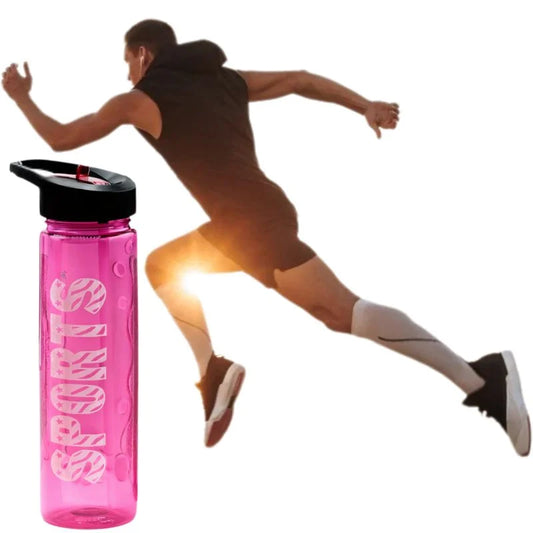 Pink Stylish Water Sport Bottle 1000ml with Straw | Leakproof BPA-Free Hydration Bottle for School, Gym & Travel