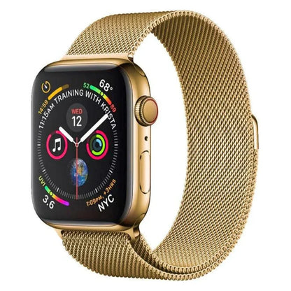 Gold | Apple Watch Milanese Magnetic Loop Strap | Stainless Steel Band  | 42mm / 44mm / 45mm