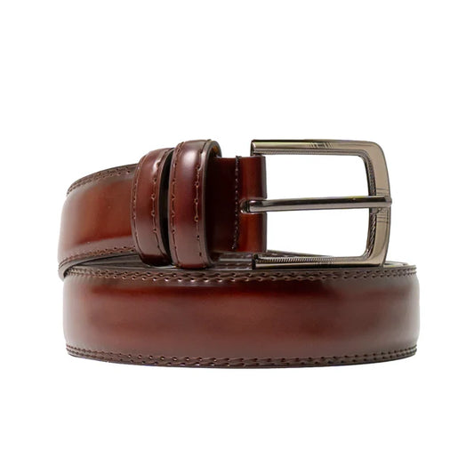 Medium Brown Imported Belt | Premium Matt Finish Strap with Elegant Metal Buckle for Formal & Casual Wear