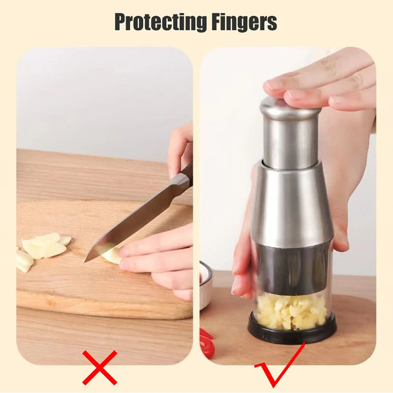 Garlic Crusher & Onion Chopper – Manual Vegetable Press & Slicer (UAE)