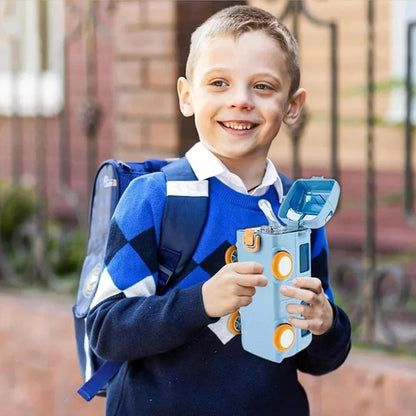 Bus Shape School Water Bottle | 500ml | With Strap | Cute & Leak-Proof | Random Color