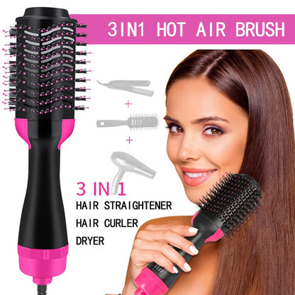 One Step Hot Air Brush | 3-in-1 Dryer, Straightener & Volumizer for Effortless Styling