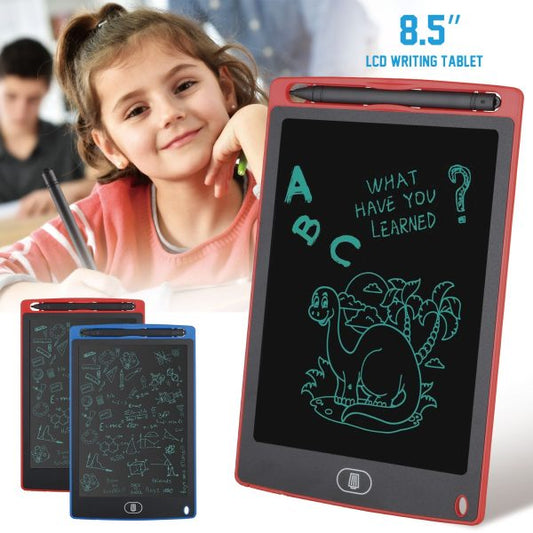8.5 Inch Multi-Color LCD Writing Tablet + 4-in-1 Sank Magic Book Practice Set | Kids Learning & Drawing Combo | Random Colors