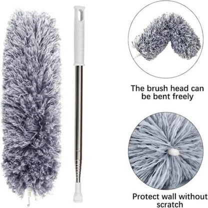 Extendable Microfiber Duster with Telescopic Handle | Long Reach, Bendable Head & Washable Cleaner