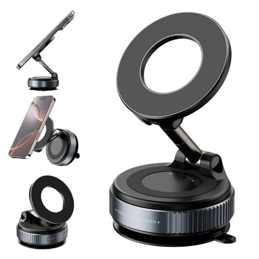 Foldable Magnetic Car Phone Holder | 360° Rotating Suction Mount, Universal