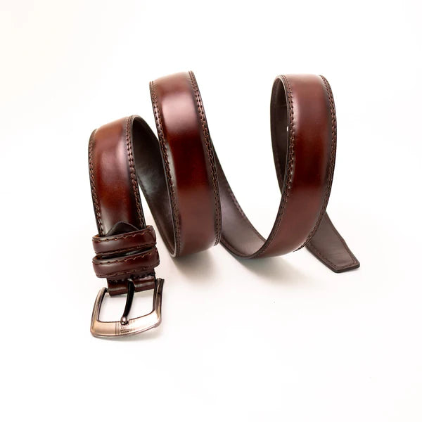 Medium Brown Imported Belt | Premium Matt Finish Strap with Elegant Metal Buckle for Formal & Casual Wear