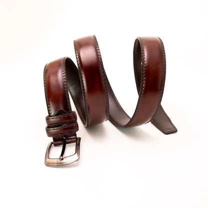 Medium Brown Imported Belt | Premium Matt Finish Strap with Elegant Metal Buckle for Formal & Casual Wear