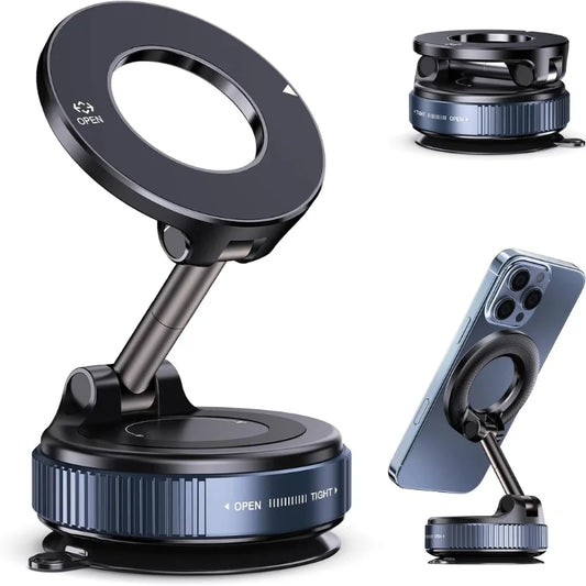 Foldable Magnetic Car Phone Holder | 360° Rotating Suction Mount, Universal