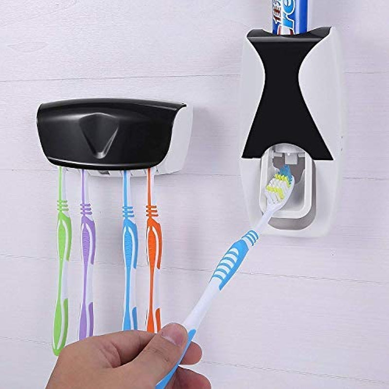 Automatic Toothpaste Dispenser Set with Wall-Mounted Toothbrush Holder | Touch-Free Bathroom Organizer