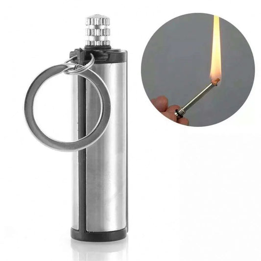 Permanent Match Striker Flint Stone Lighter with Keychain | Waterproof Survival Matchstick for Smoking & Outdoor Use