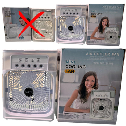10-Inch Large Portable Air Conditioner Fan | USB Electric Fan with LED Night Light, Mist & Humidifier Function | Random Color