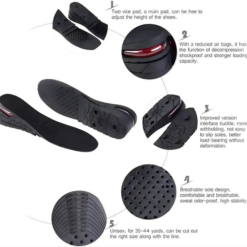 4 Layer Height Increase Insoles – Adjustable 3 cm to 9 cm | Soft, Comfortable & Shock-Absorbing | Elevator Shoe Inserts for Men & Women