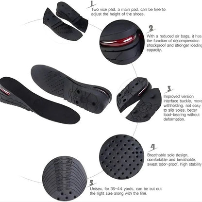 4 Layer Height Increase Insoles – Adjustable 3 cm to 9 cm | Soft, Comfortable & Shock-Absorbing | Elevator Shoe Inserts for Men & Women
