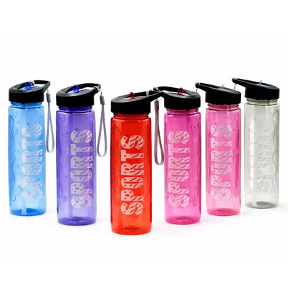 Purple Stylish Water Sport Bottle 1000ml with Straw | Leakproof BPA-Free Hydration Bottle for School, Gym & Travel