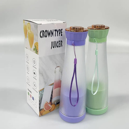 Crown Type Portable Blender & Juicer Cup - USB Rechargeable 400ml Mini Smoothie Maker