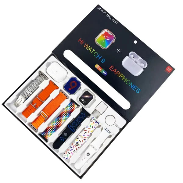 i30 Pro Max Suit Smart Watch & Earbuds Combo | 11-in-1 Multifunction Smart Wearable