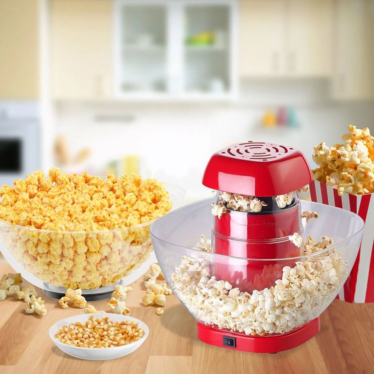 Oil-Free Hot Air Popcorn Maker – 1200W Fast & Healthy Snack Machine | 1-Year Warranty