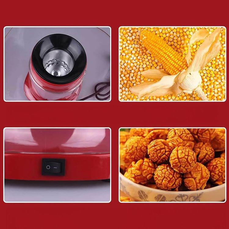 Oil-Free Hot Air Popcorn Maker – 1200W Fast & Healthy Snack Machine | 1-Year Warranty