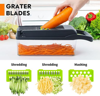 Multi-Blade Vegetable Cutter Chopper & Slicer – Dicer, Julienne & Grater with Container