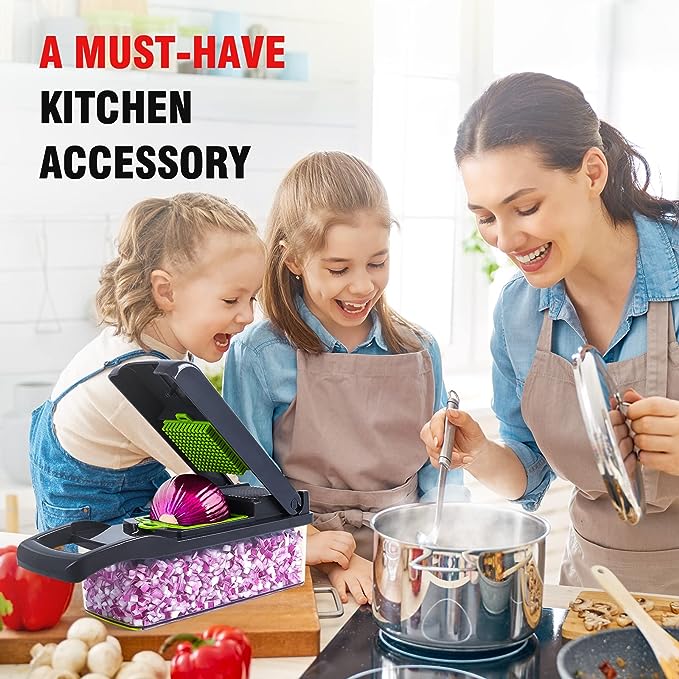 Multi-Blade Vegetable Cutter Chopper & Slicer – Dicer, Julienne & Grater with Container